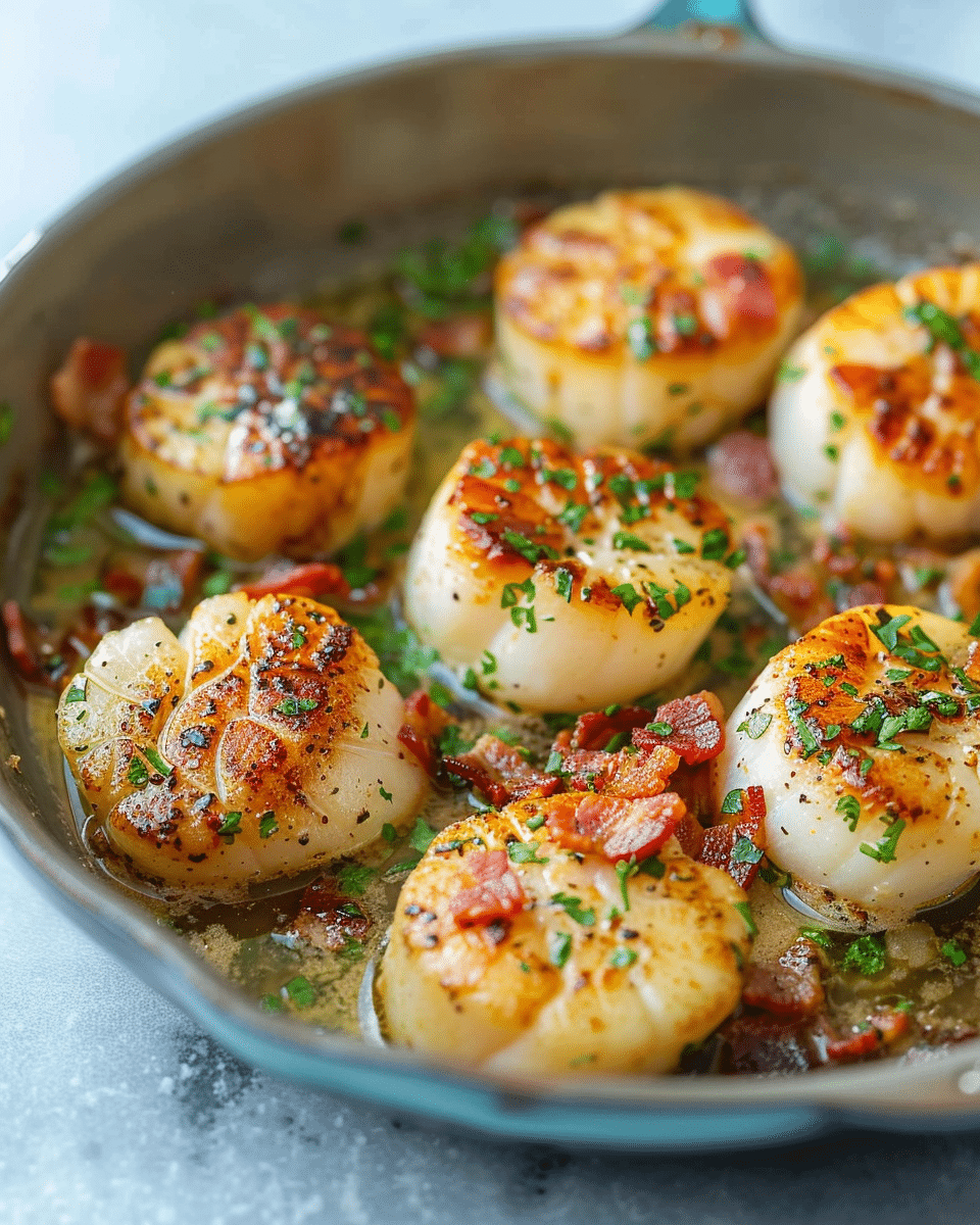 Bacon-Wrapped Scallops in Garlic Butter: A Delicious, Crispy Seafood Dish You’ll Love