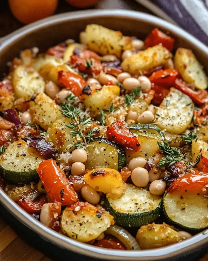 Rustic Roasted Vegetable Bake with Cannellini Beans