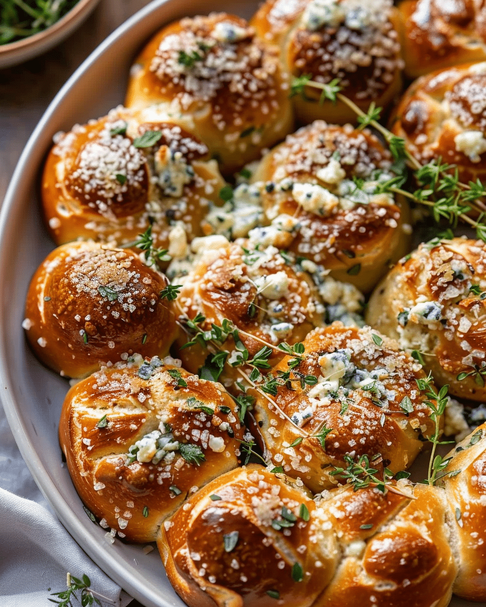 Pretzel Bites with Blue Cheese and Fresh Herbs – A Flavor-Packed Snack You’ll Crave