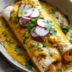 Saffron-Infused Yellow Mole Shrimp Enchiladas — A Vibrant Twist on Classic Mexican Flavors