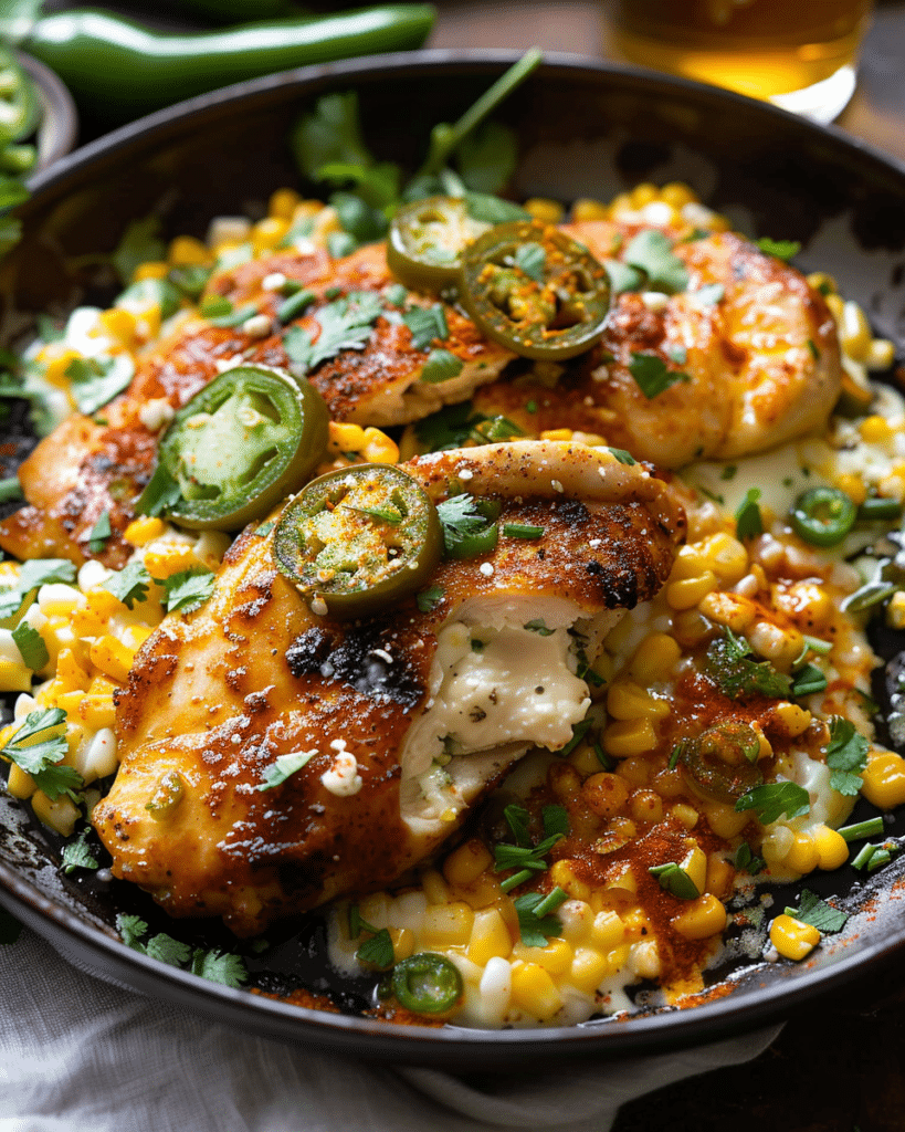 Spicy Jalapeño Popper Chicken with Creamy Corn: A Flavor Explosion You’ll Crave