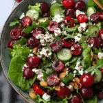 Vibrant Spring Mix Salad with Sweet Cherries and Feta: A Refreshing Burst of Flavor for Your Table