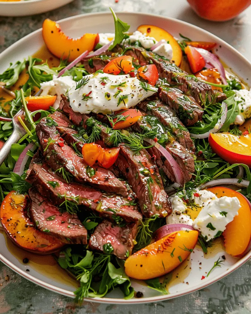 Savory Skirt Steak and Peach Salad: A Perfect Harmony of Summer Flavors