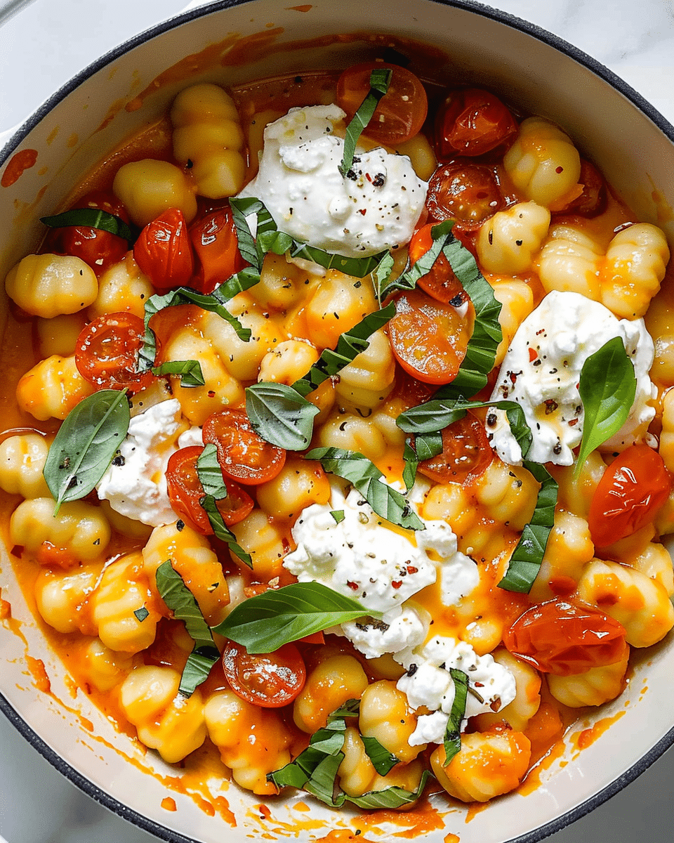 Gnocchi with Burst Cherry Tomatoes and Creamy Burrata – A Comforting Pasta You’ll Crave