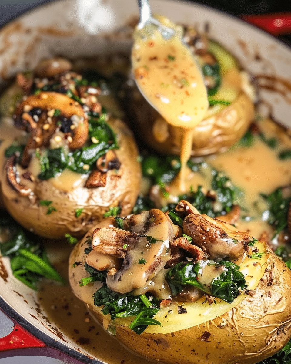 Savory Potatoes with Mushroom Spinach Delight – Your Next Favorite Vegan Comfort Food
