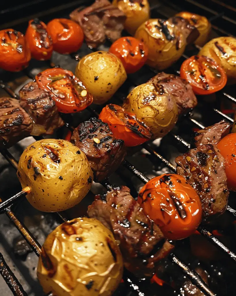 Gourmet Balsamic Glazed Steak Skewers with Rosemary Tomatoes: A Flavor-Packed Grilling Experience