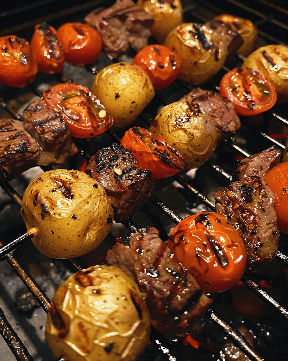 Gourmet Balsamic Glazed Steak Skewers with Rosemary Tomatoes: A Flavor-Packed Grilling Experience