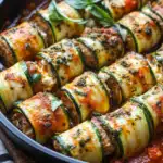 Zucchini and Chicken Sausage Roll-Ups with Pesto and Ricotta — A Flavorful Low-Carb Comfort Food