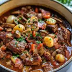 Savory Beef Stew with Bacon and Mushrooms