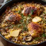 Savory Baked Chicken Thighs with Wild Rice and Gouda