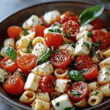 Fresh Caprese Pasta Salad with Homemade Vinaigrette-image