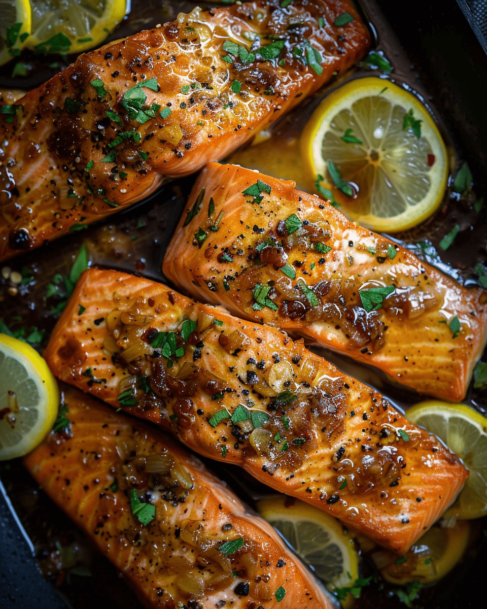 Dive into the Rich Flavors of Honey Garlic Butter Baked Salmon Tonight