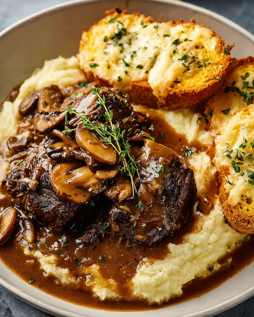 French Onion Braised Beef with Mushrooms Cozy & Rich