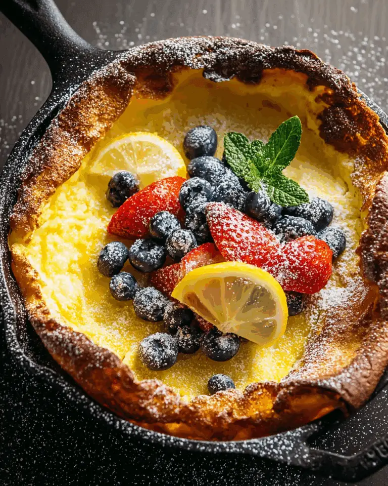 Lemon Dutch Baby with Strawberries & Blueberries Bliss